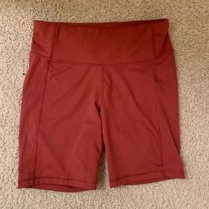 Red biker shorts